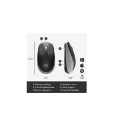 Mouse wireless Logitech M190, Mid Grey - Img 4