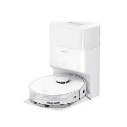 Robot de aspirare cu mop Dreame D20 Plus RLD35GD, statie automata de golire praf 5l, 13000Pa, rezervor praf 0.5l, rezervor apa 0.35l, baterie 5200mAh, alb