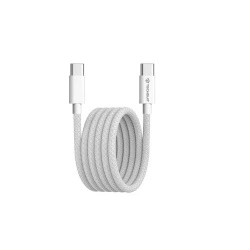 Techsuit - Data Cable (PCB114D) - for Apple, Android, Type-C, Super Fast Charging, PD60W, Flexible, alb