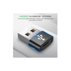 Adaptor Techsuit Type-C La USB OTG, Transfer De Date, Incarcare Rapida 3A - Negru - Img 2