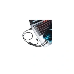 Cablu alimentare Veger, 3 in 1 Lightning/Type-C/micro USB, negru, 1.5m, negru - Img 2