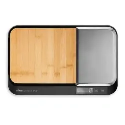 Cantar de Bucatarie UFESA SmartScale Chop, Suprafata Bambus, Max 5kg, Ecran LCD, Negru