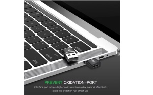 Adaptor Techsuit Type-C La USB OTG, Transfer De Date, Incarcare Rapida 3A - Negru - Img 3