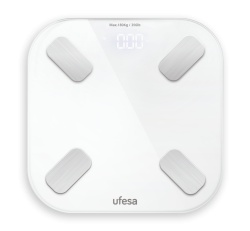 Cantar de Baie UFESA Nyon, Electronic, Ecran LCD, Capacitate 150kg, Alb/Design Modern