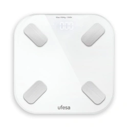Cantar de Baie UFESA Nyon, Electronic, Ecran LCD, Capacitate 150kg, Alb/Design Modern