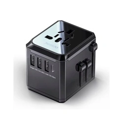 Yesido incarcator priza 3x USB, Type-C, for Travel, EU, UK, US, AUS, 3.6A - negru