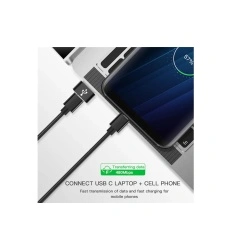 Adaptor Techsuit Type-C La USB OTG, Transfer De Date, Incarcare Rapida 3A - Negru - Img 4