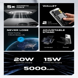 Baterie Externa MagSafe VEGER W0582, 5000mAh, Incarcare Wireless Magetica, Fast Charge 20W PD, Ultra-Slim, Negru - Img 6