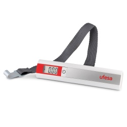 Cantar Portabil pentru Bagaje UFESA BV0505 Travel, Ecran LCD, Max 50kg, argintiu
