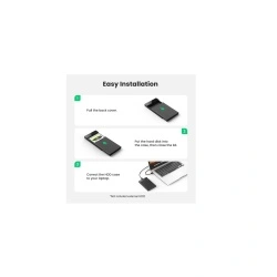 Carcasa HDD/SDD, SATA, 6Gbps + Cablu USB la Micro-USB - Ugreen US221 - negru - Img 4