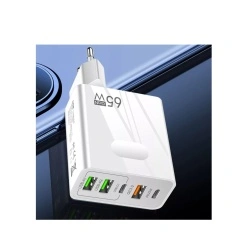Incarcator priza GaN Fast Charge 65W Techsuit, alb - Img 3