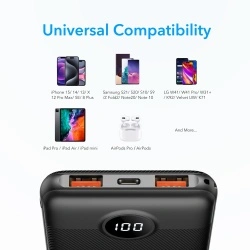 Baterie Externa Veger L10S, 10000mAh, Fast Charging Power Delivery (PD) 20W, USB-C, Design Compact, Negru - Img 5