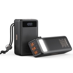 Baterie Externa VEGER Tank Boost, 56000mAh, Fast Charge 22.5W, 4 Porturi USB, Incarcare Rapida, Afisaj LED, Negru