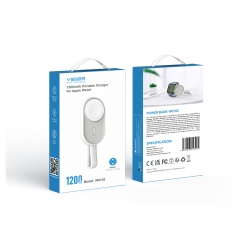 Baterie Externa Wireless VEGER W0102 pentru Apple Watch, 1200mAh, Incarcare Magnetica, Tip Breloc, Ultra-Compacta, Negru - Img 4
