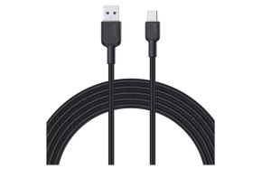 Cablu AUKEY CB-NAC2 A to C 60W/480Mbps 1.8M, braided cable USB2.0, negru