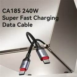 Cablu pentru Incarcare Yesido, Type-C la Type-C, 240W, 480Mbps, 2m, negru - Img 2