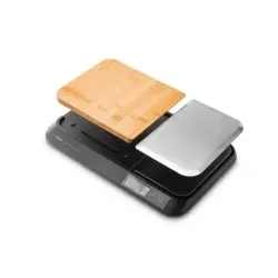 Cantar de Bucatarie UFESA SmartScale Chop, Suprafata Bambus, Max 5kg, Ecran LCD, Negru - Img 2