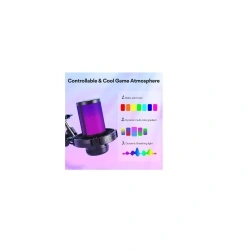Microfon Gaming USB Maono cu anulare a zgomotului, monitorizare, negru, (desigilat) - Img 5