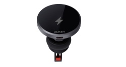 Suport auto pentru telefon Aukey HD-MC13, incarcare rapida 15W Qi2, negru