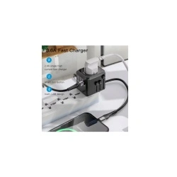 Yesido incarcator priza 3x USB, Type-C, for Travel, EU, UK, US, AUS, 3.6A - negru - Img 3