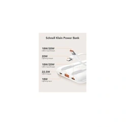 Baterie Externa Veger W1170, 1 x USB-C, 1 x Lightning, 1 x USB-A, 10000 mAh, Alb - Img 4