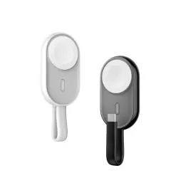 Baterie Externa Wireless VEGER W0102 pentru Apple Watch, 1200mAh, Incarcare Magnetica, Tip Breloc, Ultra-Compacta, Negru