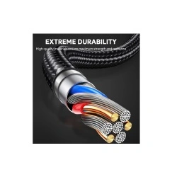 Cablu AUKEY CB-NAC2 A to C 60W/480Mbps 1.8M, braided cable USB2.0, negru - Img 2