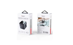 Yesido - Wall Charger (MC10) - 3x USB, Type-C, for Travel, EU, UK, US, AUS, 3.6A - Black - Img 4