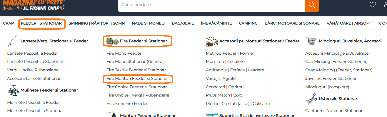 Categorii de produse