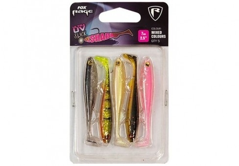 Kit Shad Fox Rage Slick Shad UV Mixed Colour, 5buc/plic