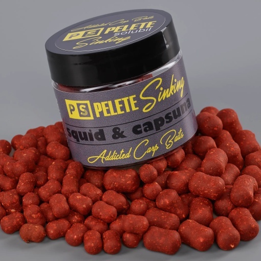 Addicted, Pelete Sinking Solubile, Squid & Capsuna, 60gr