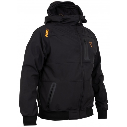 Jacheta Softshell, Fox Collection Orange & Black Shell Hoodie