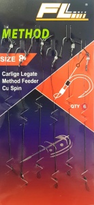 Carlige Legate, FL, Method Micro Barbed, cu Spin 7mm - Img 2