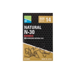 Preston, Carlige Natural N-30, Barbed 15buc