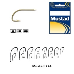 Carlig cristal auriu Mustad 224 nr.16