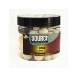 Dynamite Baits Pop Ups & Dumbells 10 mm. Source White Fluro