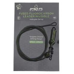 Pro FL, Montura Fused Fluorocarbon Helicopter Leader, Weed Green - 1 mt/30 lb