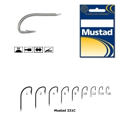 Carlig Mustad, Tip 221C (220A-NI), Cristal Nichel Revers - Img 2