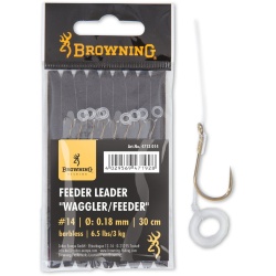 Carlige Legate Browning No.14 30cm 0.18mm Feeder Leader Waggler/Feeder