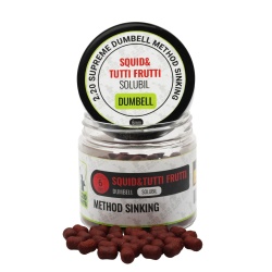 2.20 Baits Dumbell Solubil Supreme Method Sinking 100 ml. Squid & Tutti Fruti