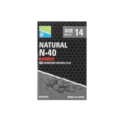Preston, Carlige Natural N-40, 15 buc Barbed