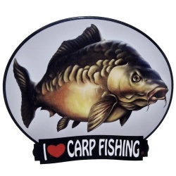 Sticker, I Love Carp Fishing, 154x128mm