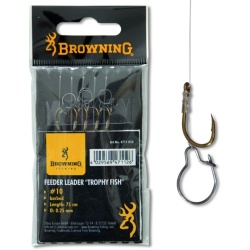 Carlige Legate Browning No.12 75cm 0.22mm Feeder Leader Trophy Fish