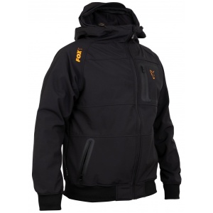 Jacheta Softshell, Fox Collection Orange & Black Shell Hoodie - Img 1