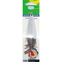 Lingurita Oscilanta Karcoue - Argintie Peste cu Solzi si Ochi 33gr.