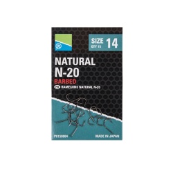 Preston, Carlige Natural, N-20 Barbed, 15buc