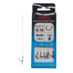 Pro FL, Carlige Legate, Method Feeder, Fir Textil + Spin 10 mm, 8 buc/pac