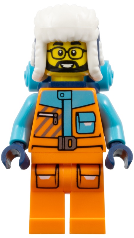 LEGO cty1898 Arctic Explorer- Man met middenazuur en oranje jas