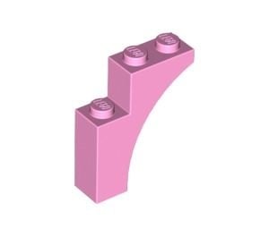 13965-104 Steen, halve boog 1x3x3 (hoger model) (trapsgewijs) roze, helder NIEUW *1B376