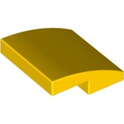 15068-3G Dakpan rond 2x2x2/3 geen noppen afgerond geel gebruikt *1D037